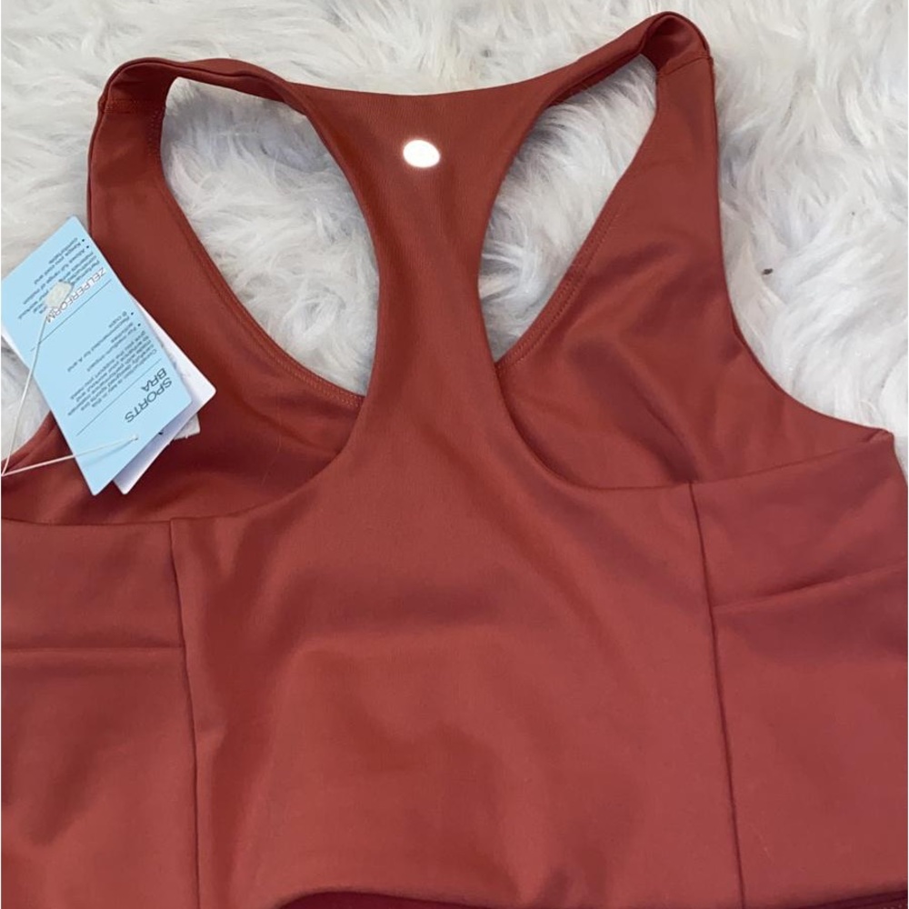 Zella Nordstrom Size XS Yoga Coral Racerback Sports Bra Top - Picture 5 of 8